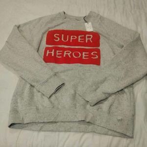 XXL Marvel Grey Super Hero Crew Neck